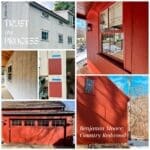Home exterior painting progress with color samples.